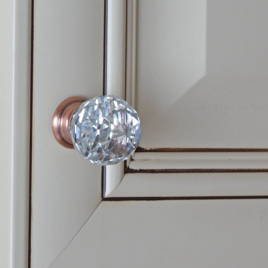 Clear K9 Crystal Cabinet Knobs Oil Rubbed Bronze (Pack of 10 or 25) O374