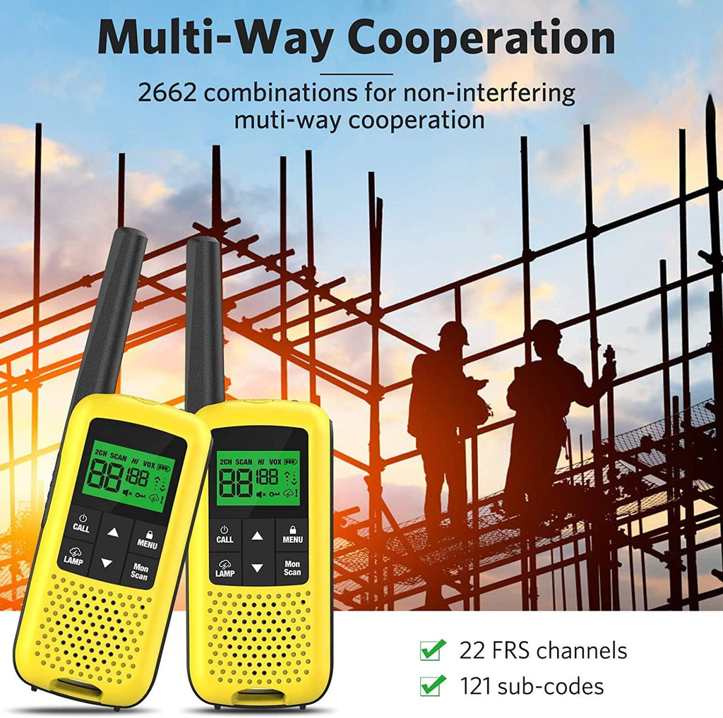 Rechargeable Walkie Talkies with 2662 Channels, 32 Miles Long Range, NOAA Weather Alerts, 4 Pack Q771072