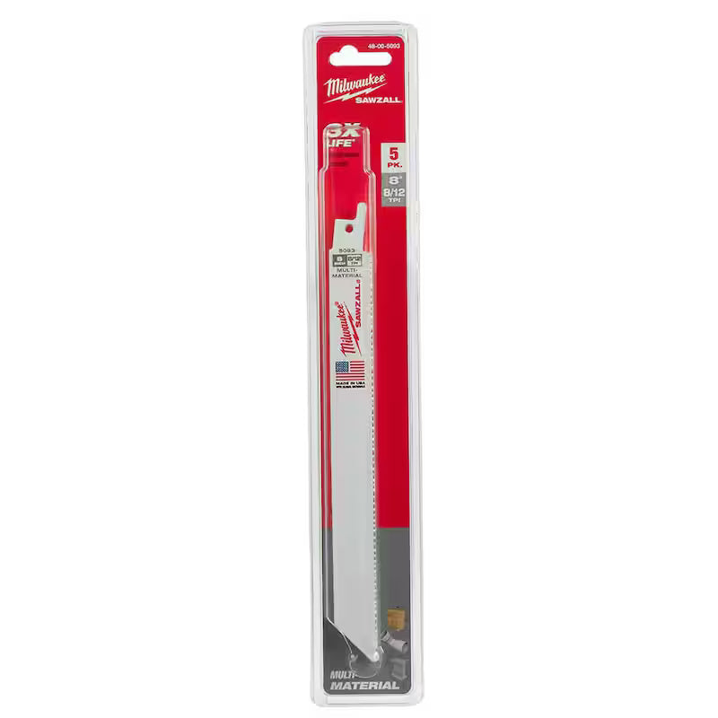 Multi-Material Cutting Reciprocating Saw Blades 5 Pack B652