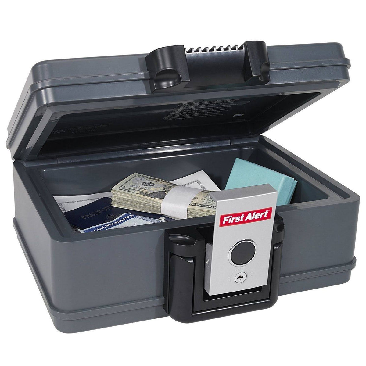 Gray Fireproof Document Storage Lock Box Safe C409
