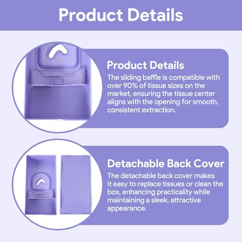 Purple Rectangular Tissue Box Cover V62847