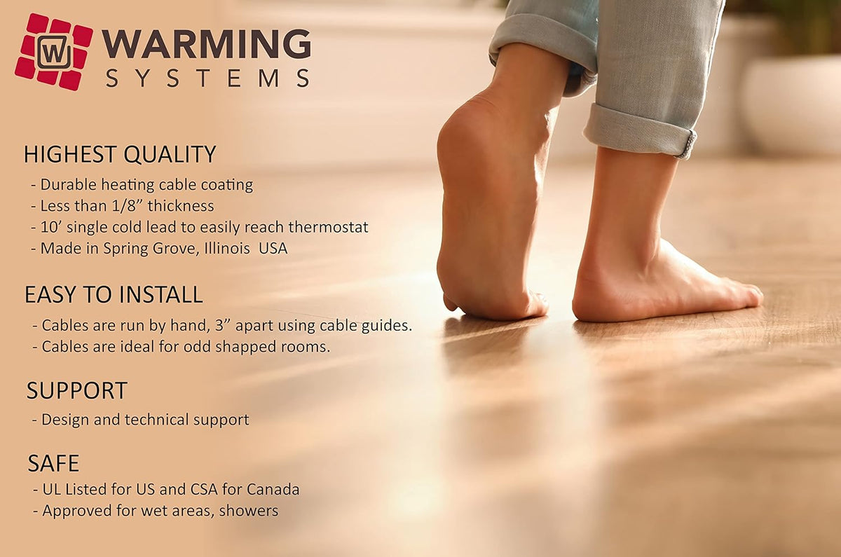 120 V Electric Radiant Floor Heating Cable with Programmable Thermostat X1932
