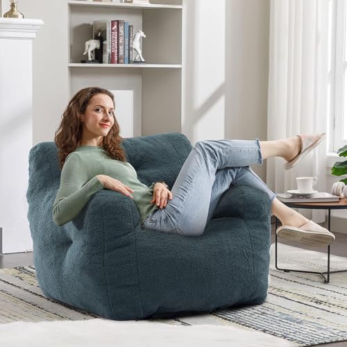 3FT Teddy Fabric Bean Bag Chair with Filler B59315