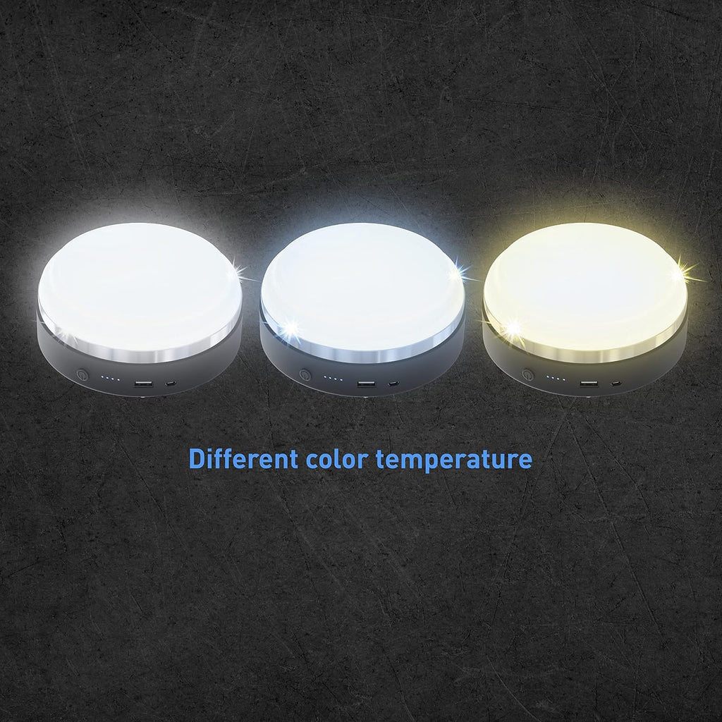 Camping LED Lamp Lantern with USB Power Bank 10000 mAh 3400 Lumen 80W Portable with Magnet Black M586973