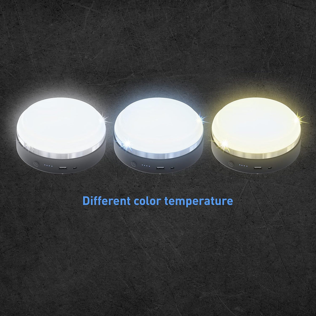 Camping LED Lamp Lantern with USB Power Bank 10000 mAh 3400 Lumen 80W Portable with Magnet Black M586973