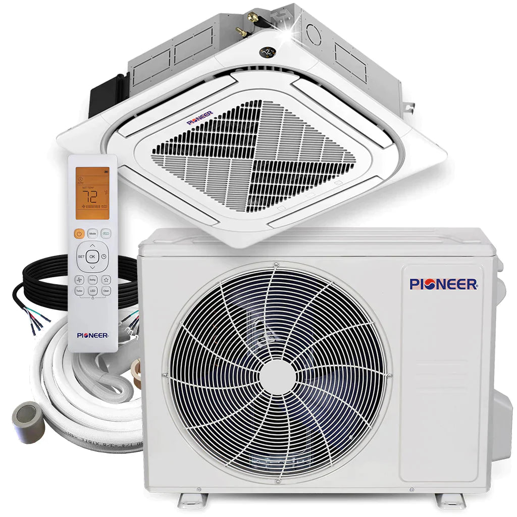 24,000 BTU 20.7 SEER 8-Way Slim Cassette Mini-Split Air Conditioner Heat Pump System S699002