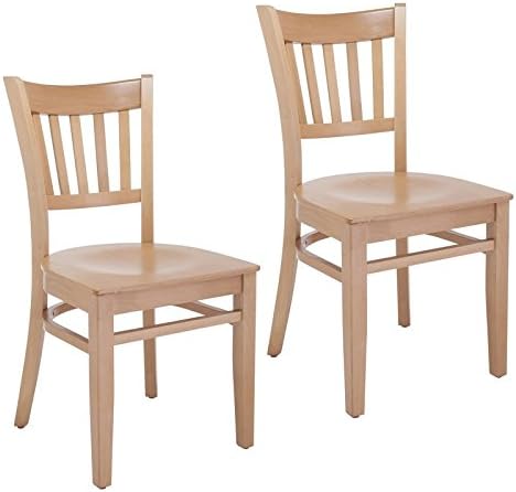 Natural Wood Seat Side Chair Set of 2 J487242