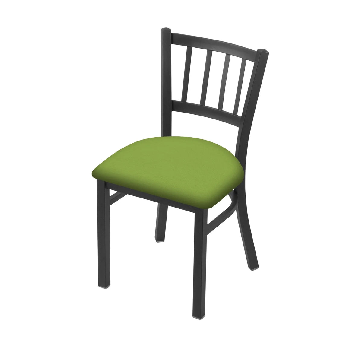 18 in. Chair with Pewter Finish & Green Seat F454