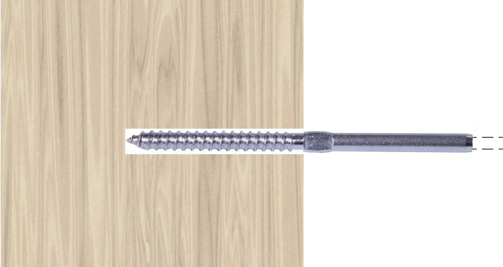 Stainless Steel Hand-Crimp Lag Stud for 1/8 Cable, Lot of 10 D27148