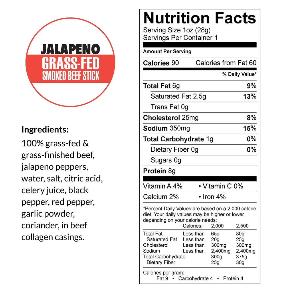 No Sugar 100% Grass-fed Non-GMO Beef Sticks 144-ct X419