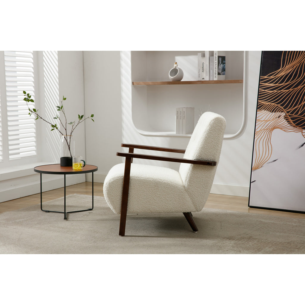 White Microsuede Accent Arm Chair E97681