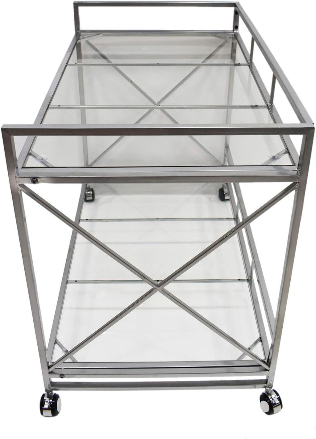 Industrial Modern Iron and Glass Bar Cart K758557