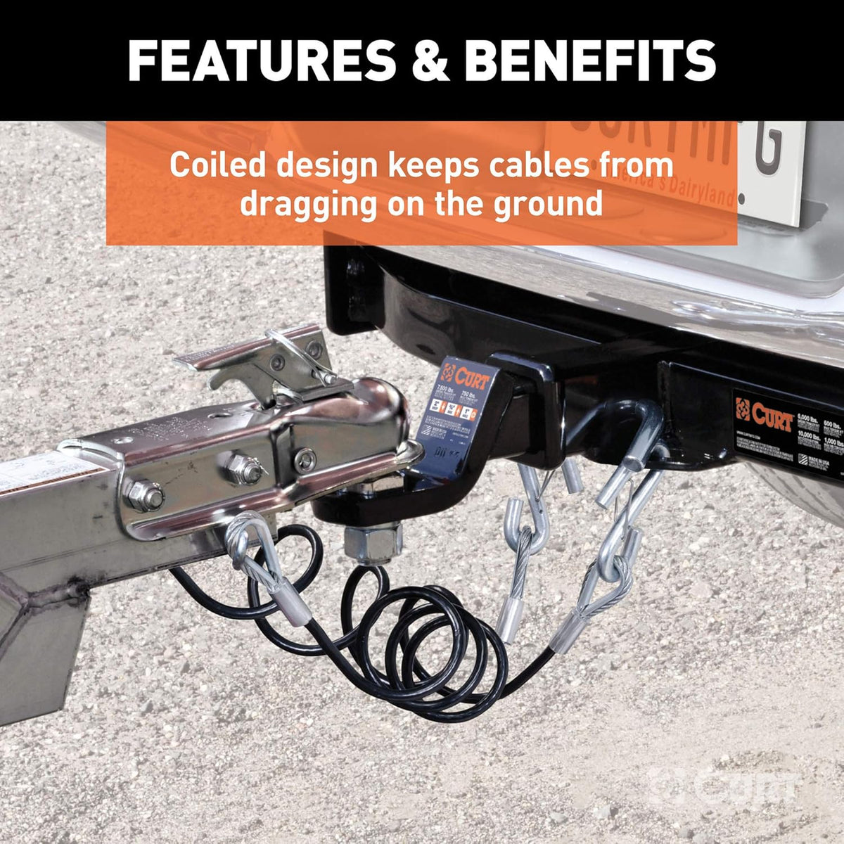 Vinyl-Coated Trailer Safety Cables with Snap Hooks, 2-Pack M533256