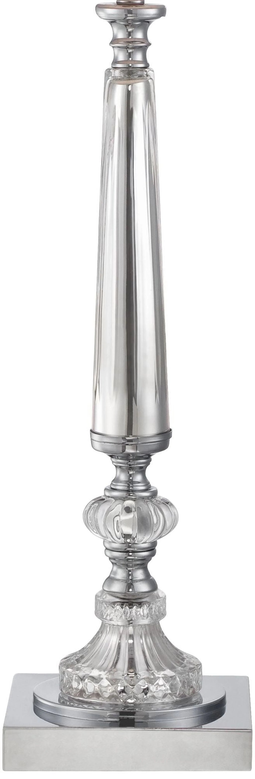 Traditional Buffet Table Lamp 32" Tall Clear Crystal Taupe Bell Shade E4380