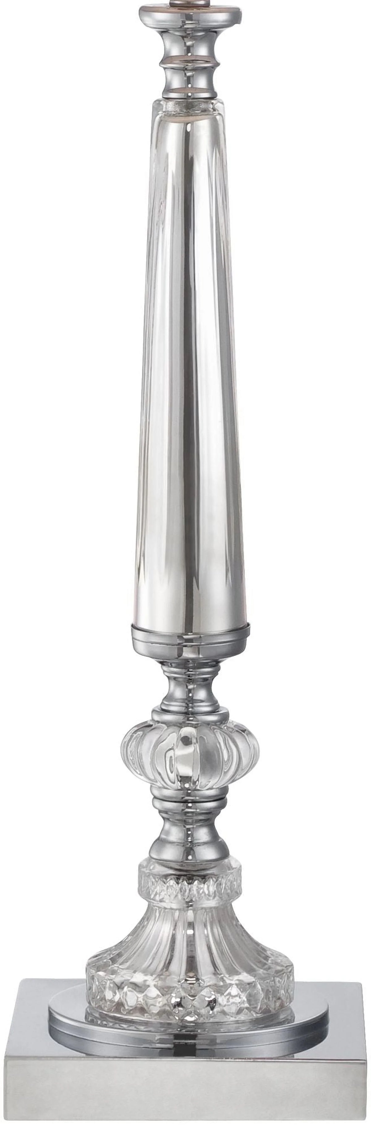 Traditional Buffet Table Lamp 32" Tall Clear Crystal Taupe Bell Shade E4380