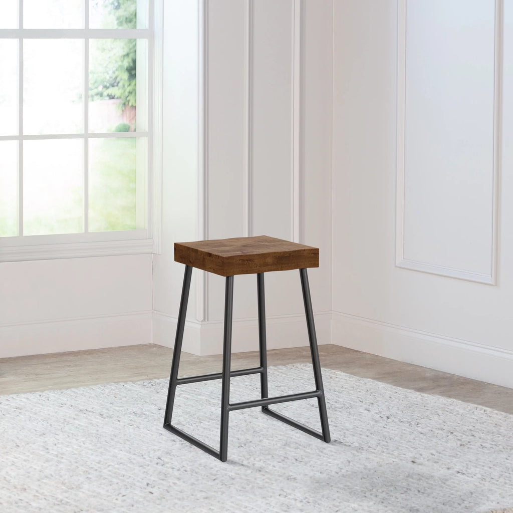 Natural Sheesham Wood Backless Counter Height Stool G653