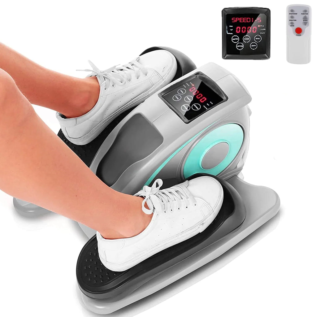 Under Desk Elliptical Machine, Mini Seated Elliptical with 5 Adjustable Speed, Gray S61866