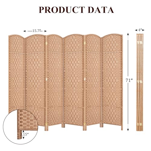 6 Panel 6ft Folding Privacy Screen D9632