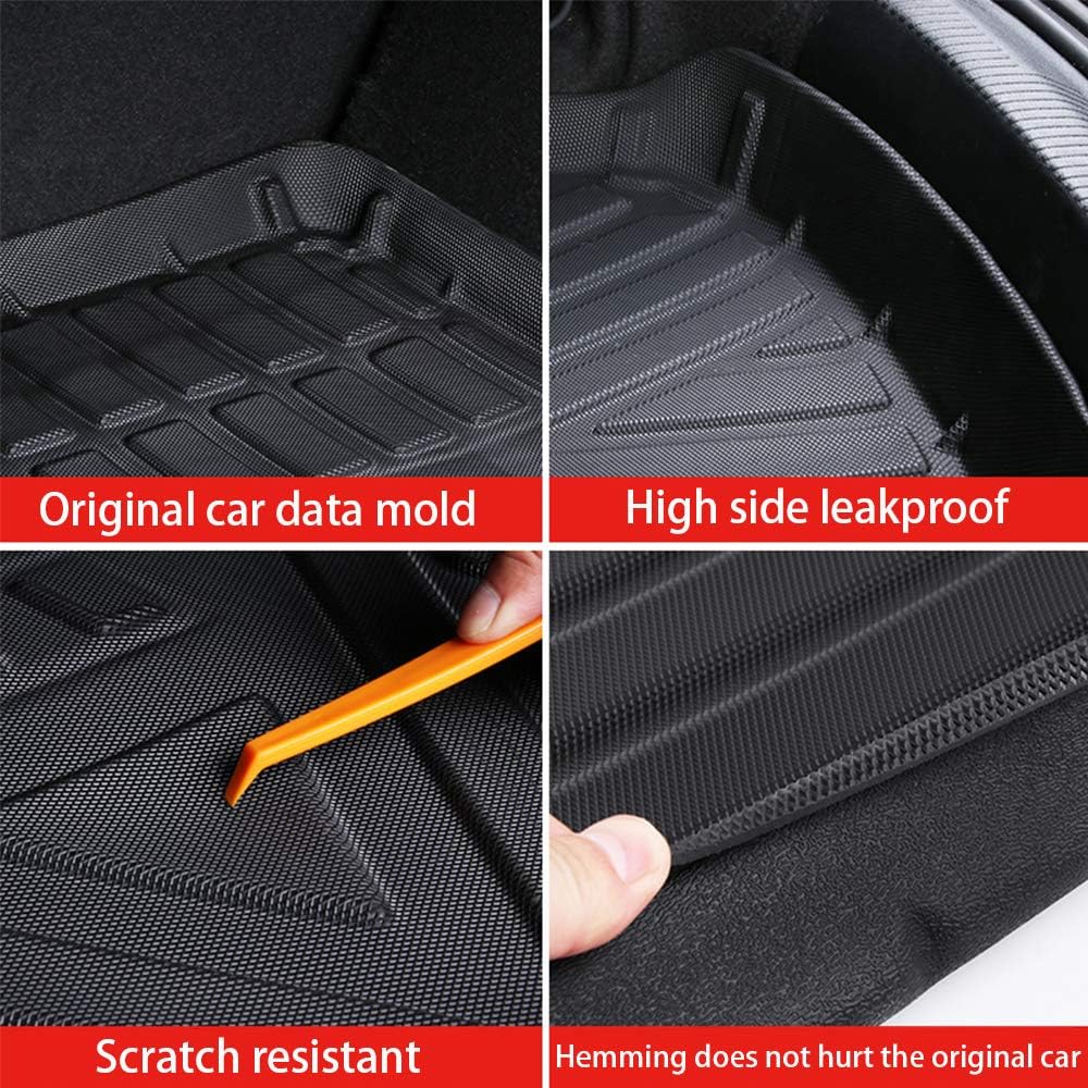 Black Heavy Duty Rubber Trunk Liner Pack of 2 J774