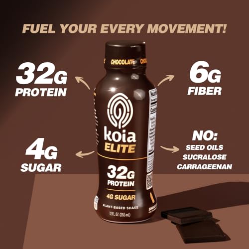 Plant Based Protein Shake, Chocolate, 32g Protein, 12 Fl Oz (Pack of 12) Z993486