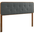 Tufted Twin Fabric and Wood Headboard F802172