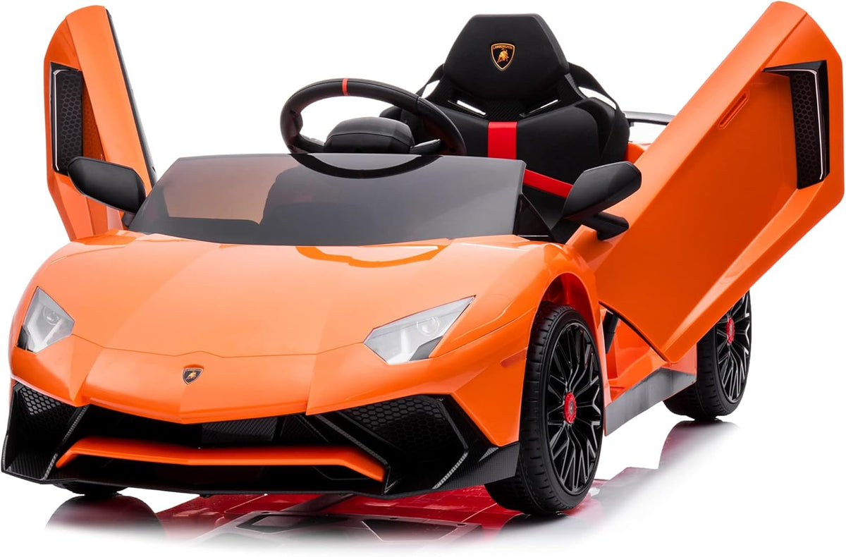 12V Licensed Lamborghini Aventador Battery Powered Sports Car Toy - Black U84267