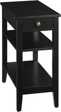 Black 1 Drawer End Table with Shelves A15828