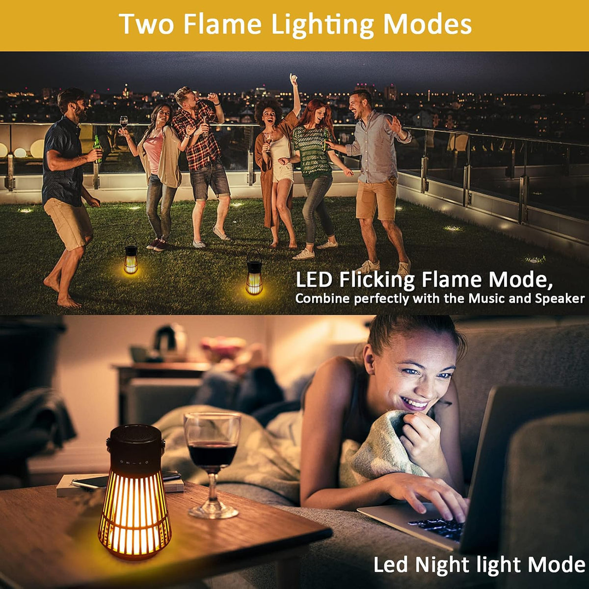 LED Flame Bluetooth Speaker with Stereo Sound A36130