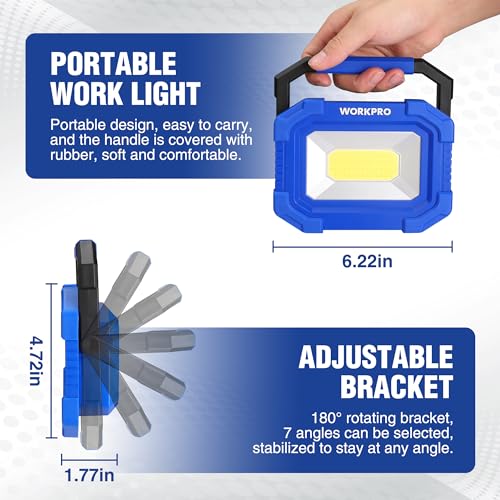 Rechargeable Magnetic LED Work Light 2000LM 2 Pack I9000