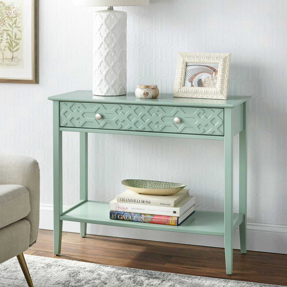 White Console Table B4790