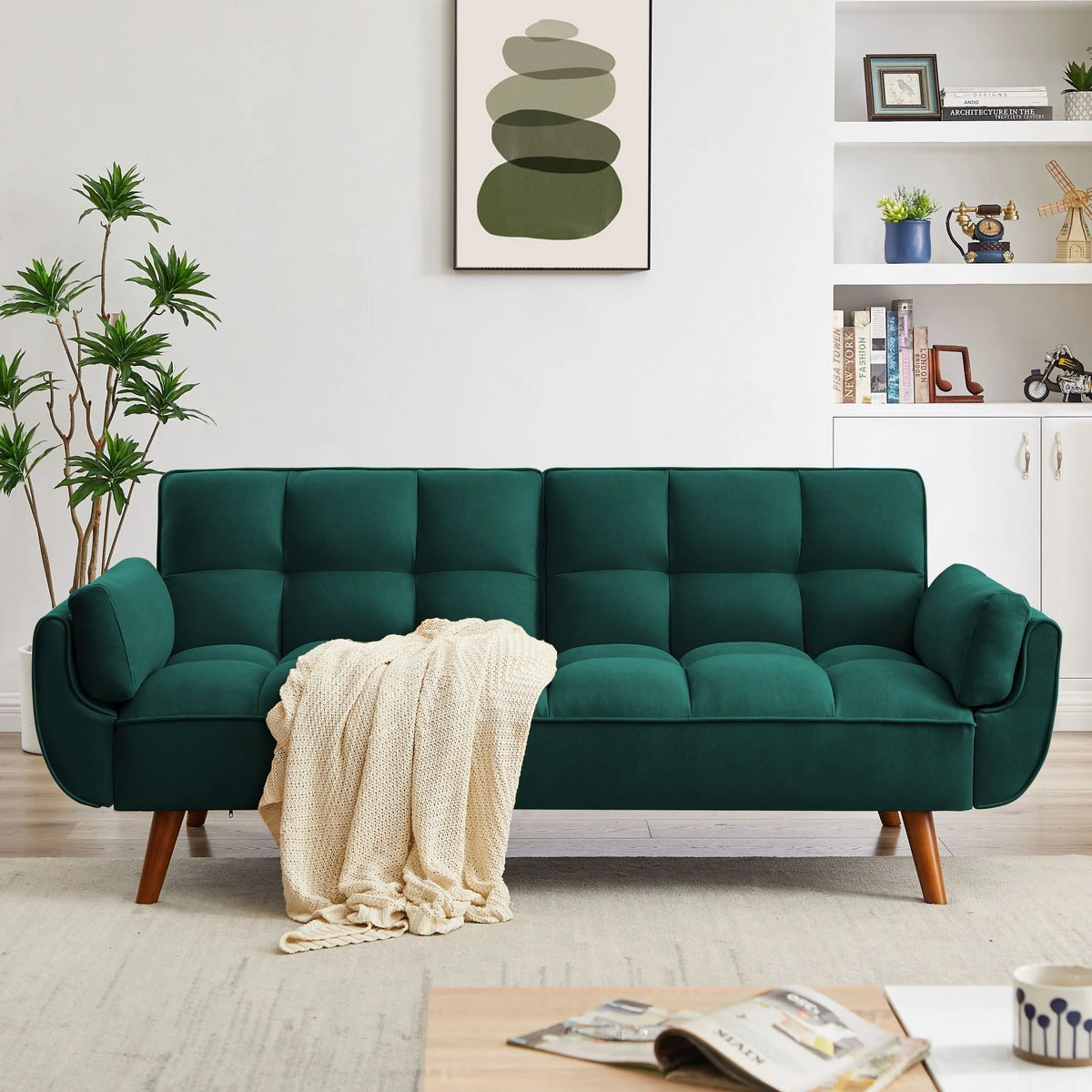 Linen Sofa Adjustable Backrest T574