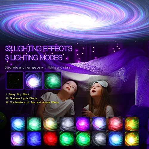 Aurora Projector with 33 Light Effects, LED Star Projector, Remote Control, Bluetooth Speaker P98057