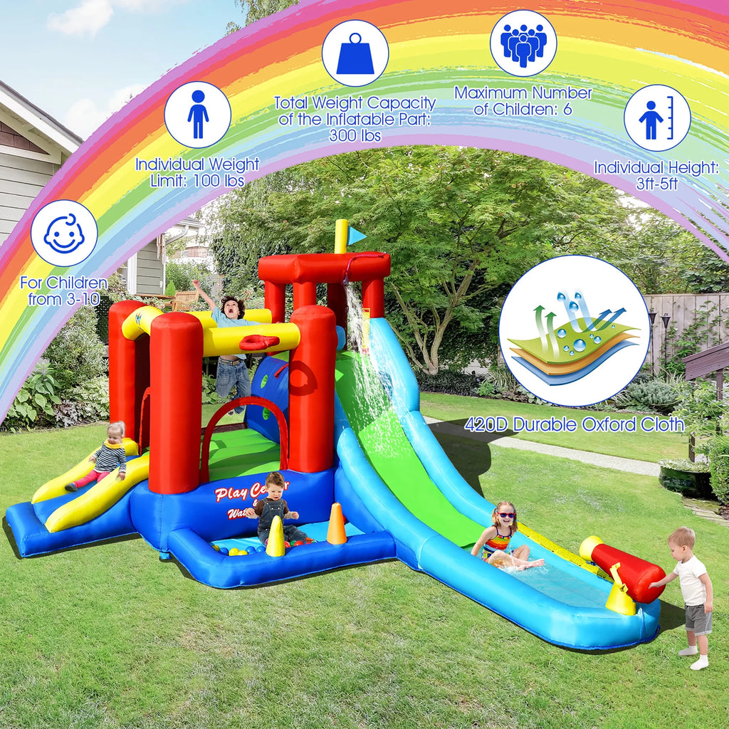 9-in-1 Inflatable Water Slide Bounce Castle Splash Pool V4199