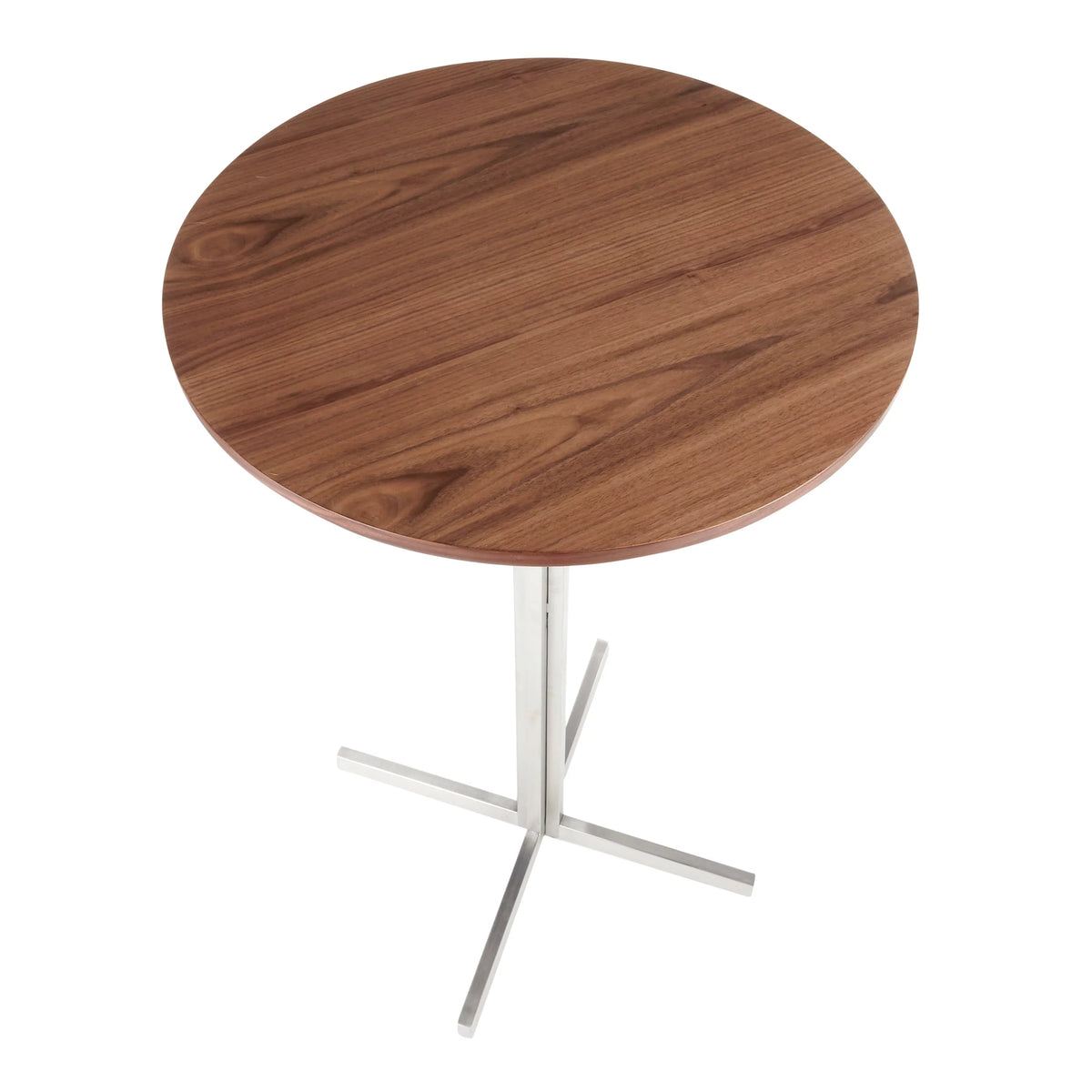 Contemporary Round Bar Table Walnut Wood Z899