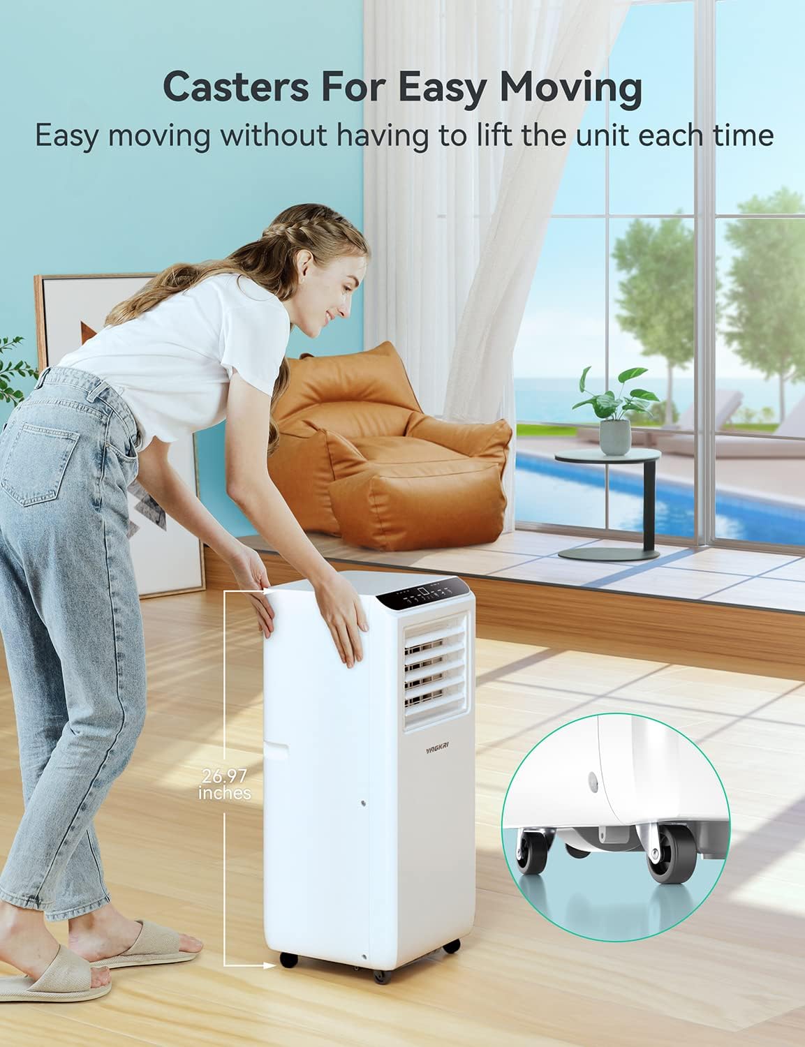 Portable Air Conditioner 8000 BTU 3-in-1 with Fan & Dehumidifier D517