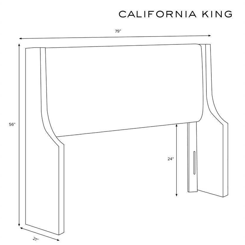 California King Velvet Wingback Headboard F725