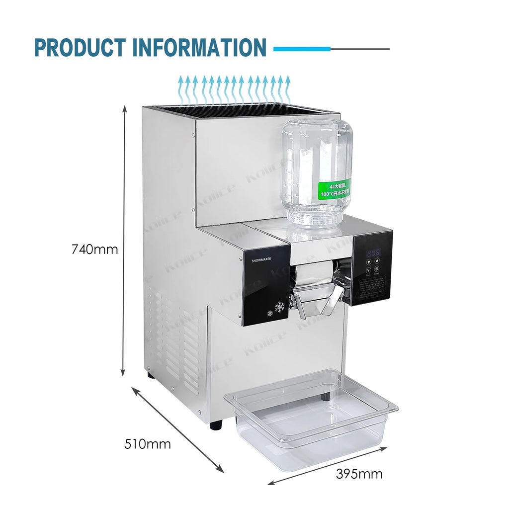 Commercial Automatic Snowflake Ice Maker, Shaved Ice Machine, Ice Crusher Shaver H92116