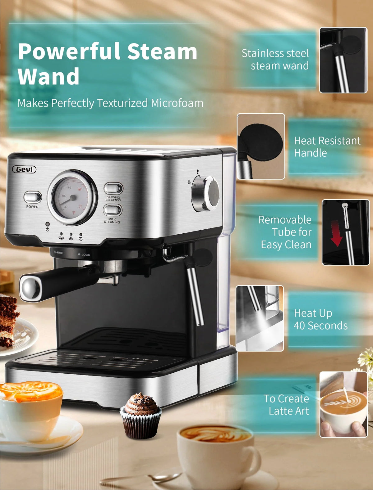 15 Bar Espresso Machine with Steamer L20732
