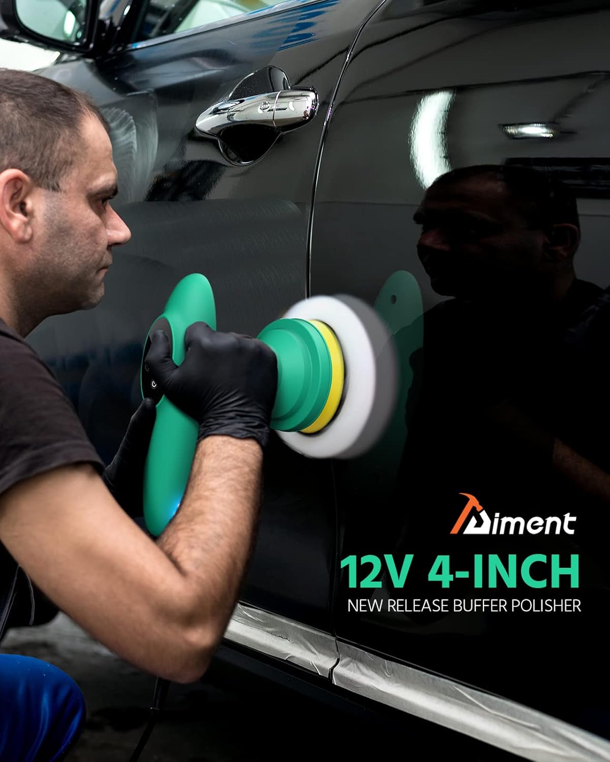 Cordless 4 inch Car Polisher with Touchscreen, 6 Speeds, Paste Wax & Pads, Pack of 2 N36043