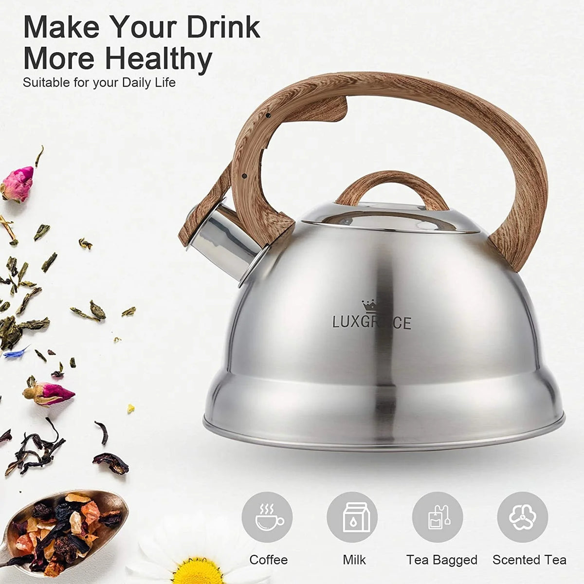2.3 Qt Stainless Steel Whistling Tea Kettle R8437
