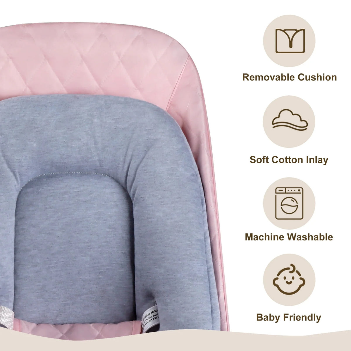 Baby Bouncer 3 in 1 Folding Rocker Seat Grey H15774