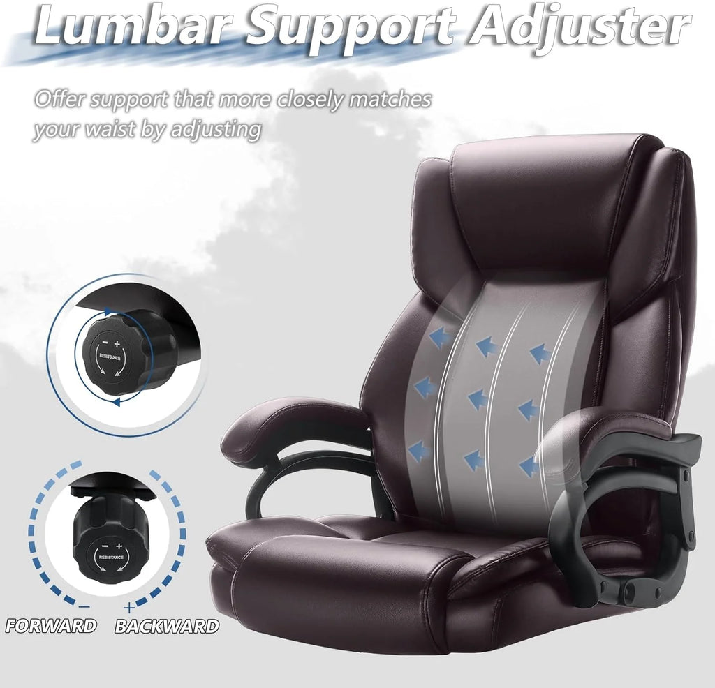 Heavy Duty Big and Tall Office Chair 500lbs High Back PU Leather Executive Desk Chair H992997