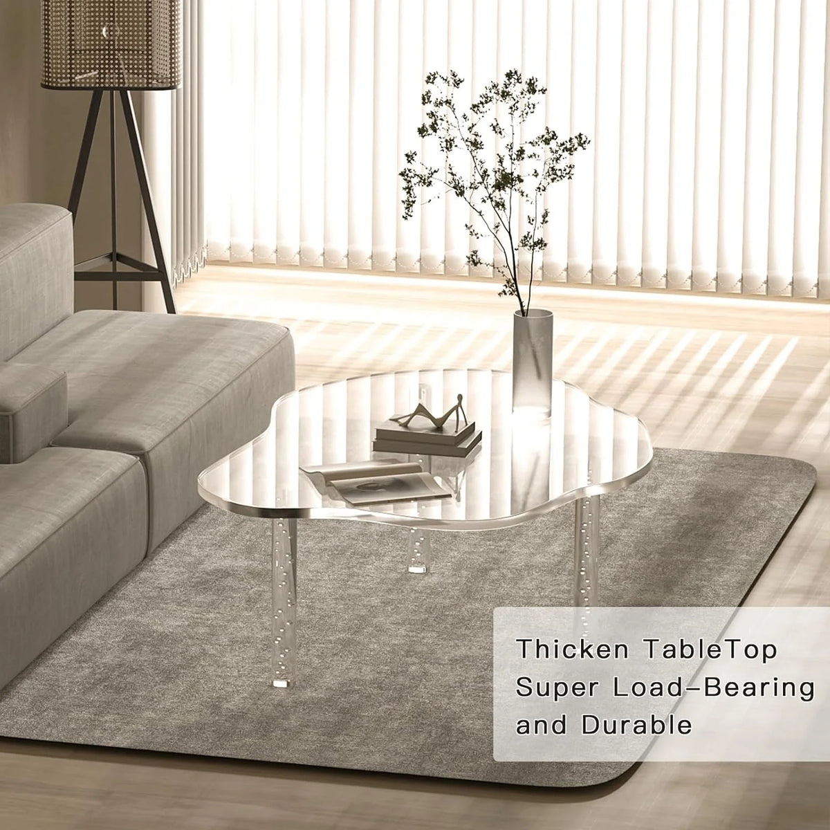 Acrylic Cloud Shape Coffee Table 39"x28"x16" Clear Irregular Coffee Table L60836