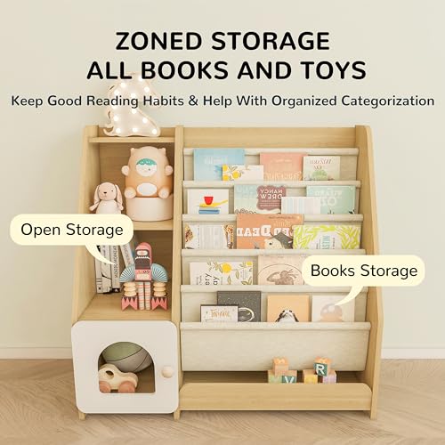 Natural Wooden 5 Sling Kids Bookshelf C30791