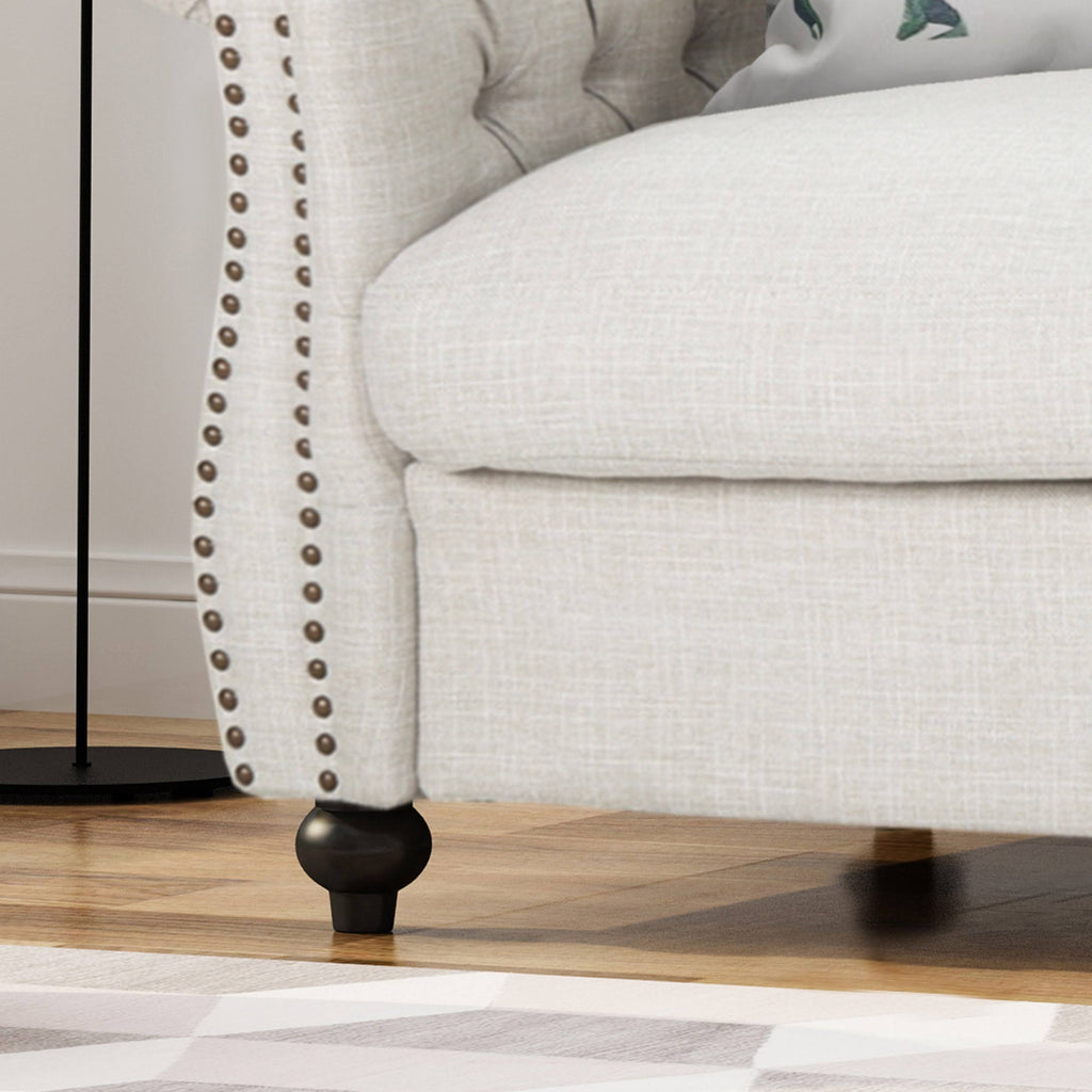 Dark Gray Green Chesterfield Loveseat Sofa M137