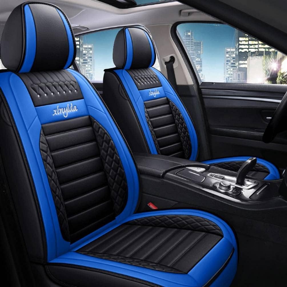 Black Pink PU Leather Car Seat Covers Full Set Q362789