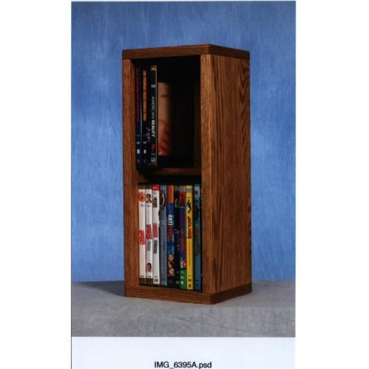 Solid Oak 2 Row Dowel DVD Cabinet Tower H664