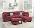 Red Velvet Sectional Sofa V462238
