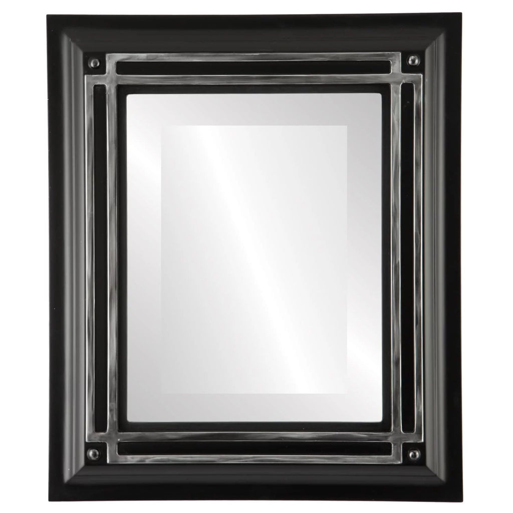 Matte Black Framed Rectangle Mirror 26x30 B844496