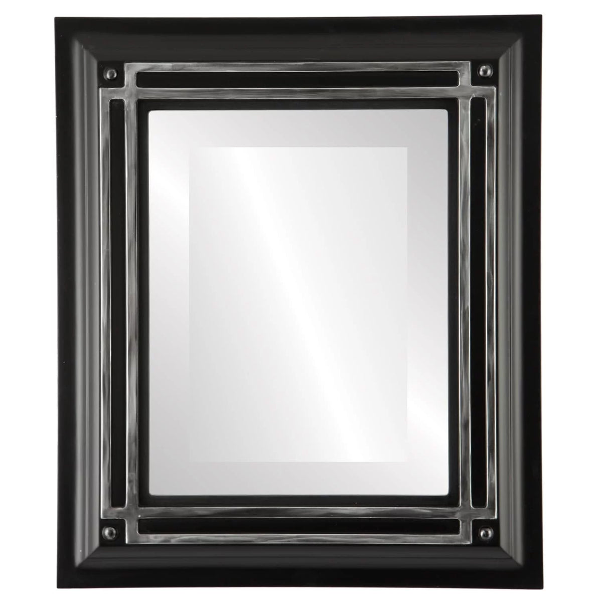 Matte Black Framed Rectangle Mirror 26x30 B844496